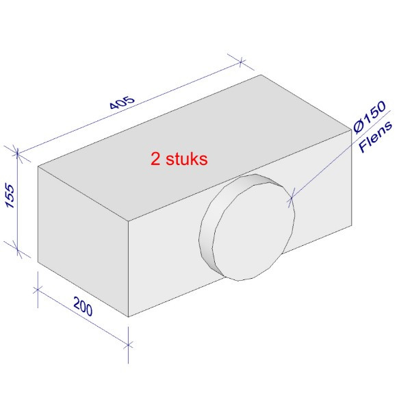  2 x plenumbak met 2x wandrooster dubbel instelbaar - Referentie: 250521 Koen – Diversen