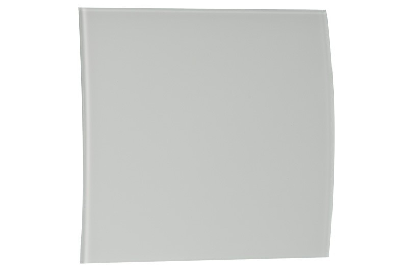 Voorfront designventilator/designrooster Mat Wit Glas gebogen Ø 100mm