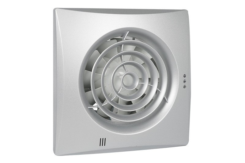 Badkamer/Toiletventilator Silencio Front Aluminium 100 Timer