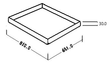 Deksel / bodem rechthoekig 810 x 681 x 30mm