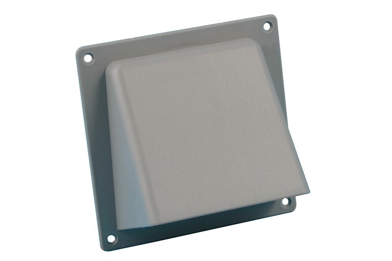 Universele gevelklep Ø 150mm | 200x200mm | grijs