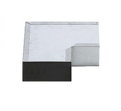 Haakse (instort)bocht 90º 170mm x 70mm (Rechthoekig)
