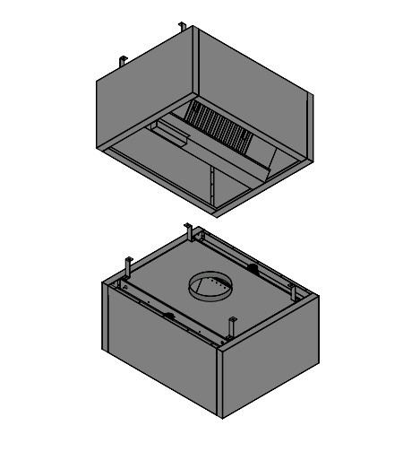 Pro-line Afzuigkap doosmodel (alleen afzuiging) B1000 x D800 x H480mm Maatwerk
