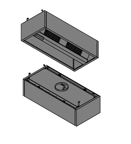 Pro-line Afzuigkap doosmodel (alleen afzuiging) B1800 x D800 x H480mm Maatwerk