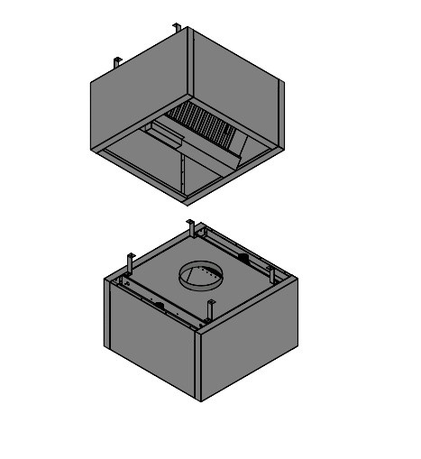 Pro-line Afzuigkap doosmodel (alleen afzuiging) B800 x D800 x H480mm Maatwerk