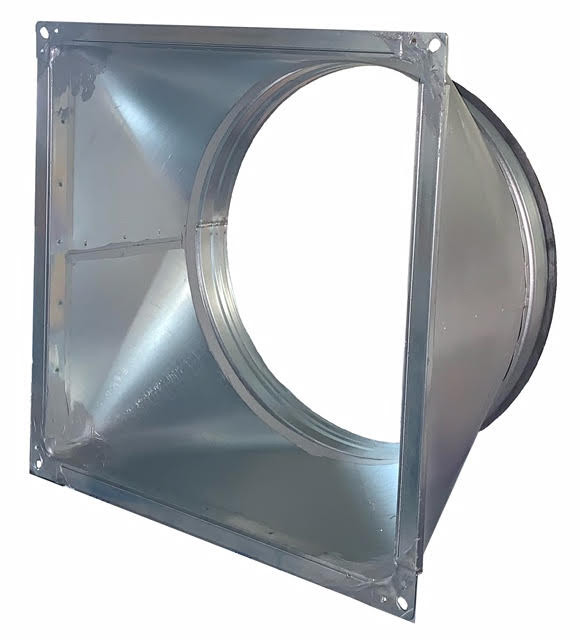 2 x rechthoekig verloop 290 x 160mm naar rond diameter 250mm