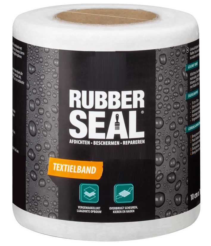 Rubber seal textielband