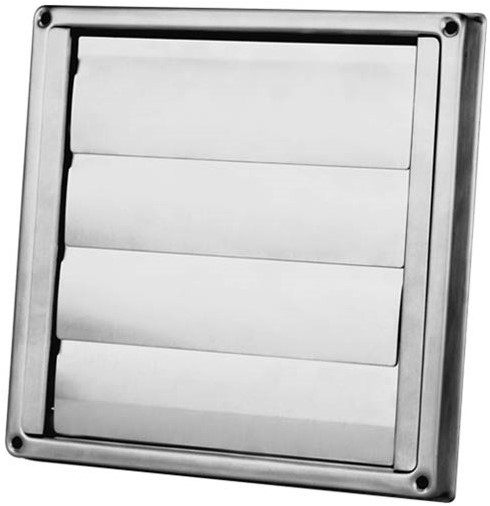 Gevelrooster Rvs met lamellen Ø 150mm