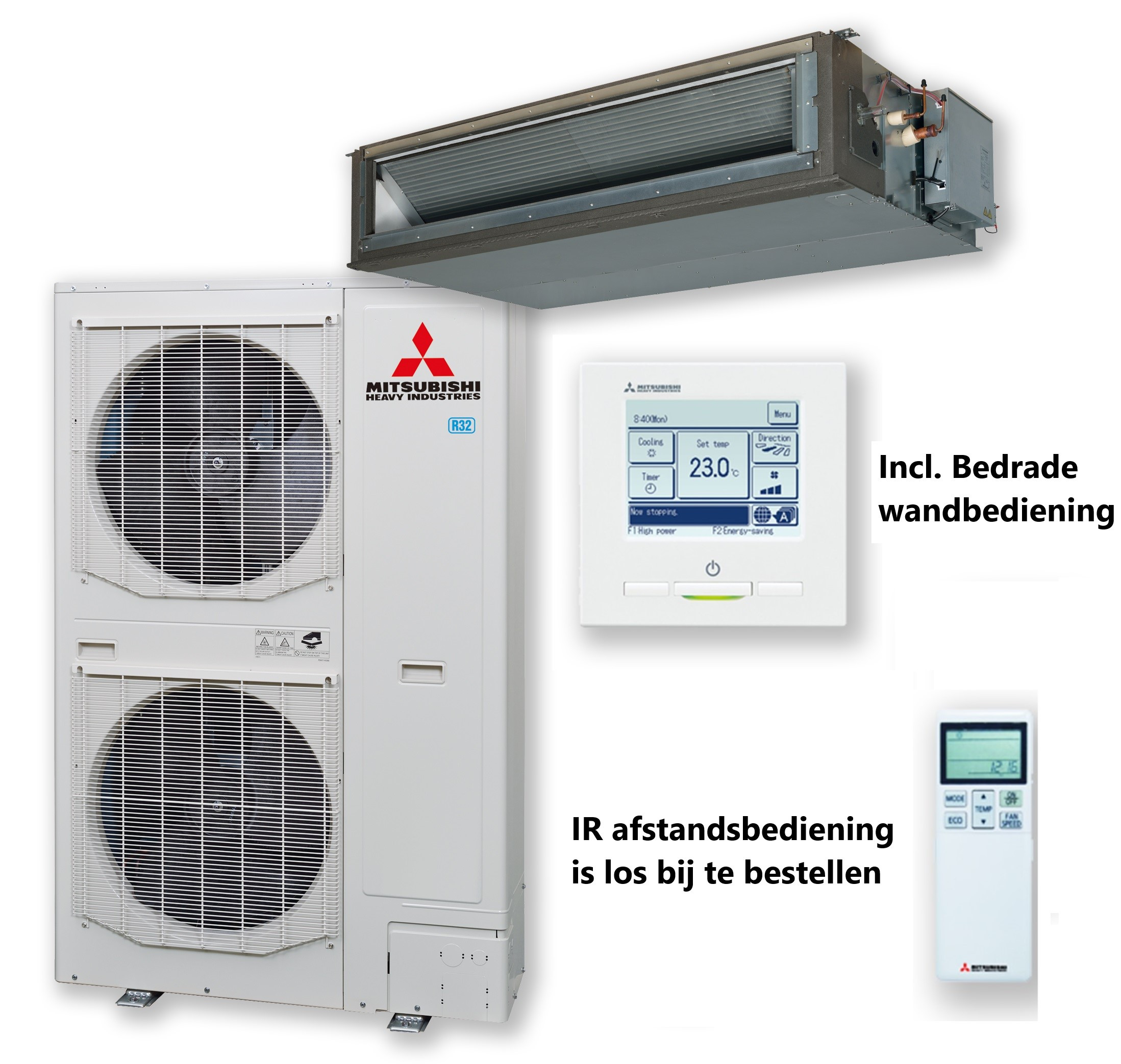 Satelliet unit warmtepomp FDU280VH 28 kW binnen en buitendeel