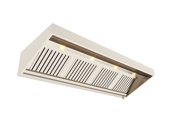 Horeca Afzuigkap Schuinmodel PRO 4000x1000x400mm