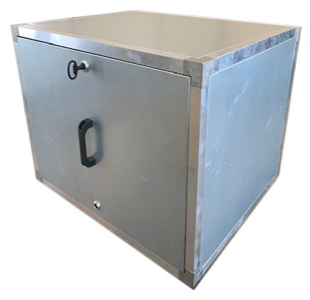 Stalen afzuigbox 350x350mm met inspectieluik (zonder motor)