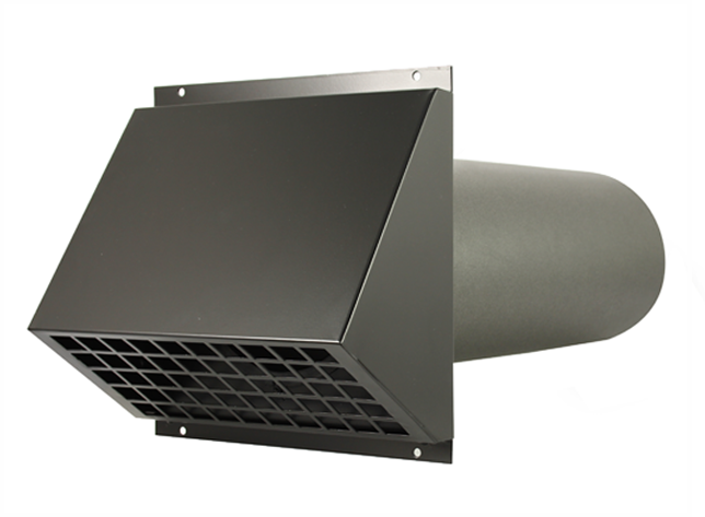 Geïsoleerde geveldoorvoer Ø 160mm zwart