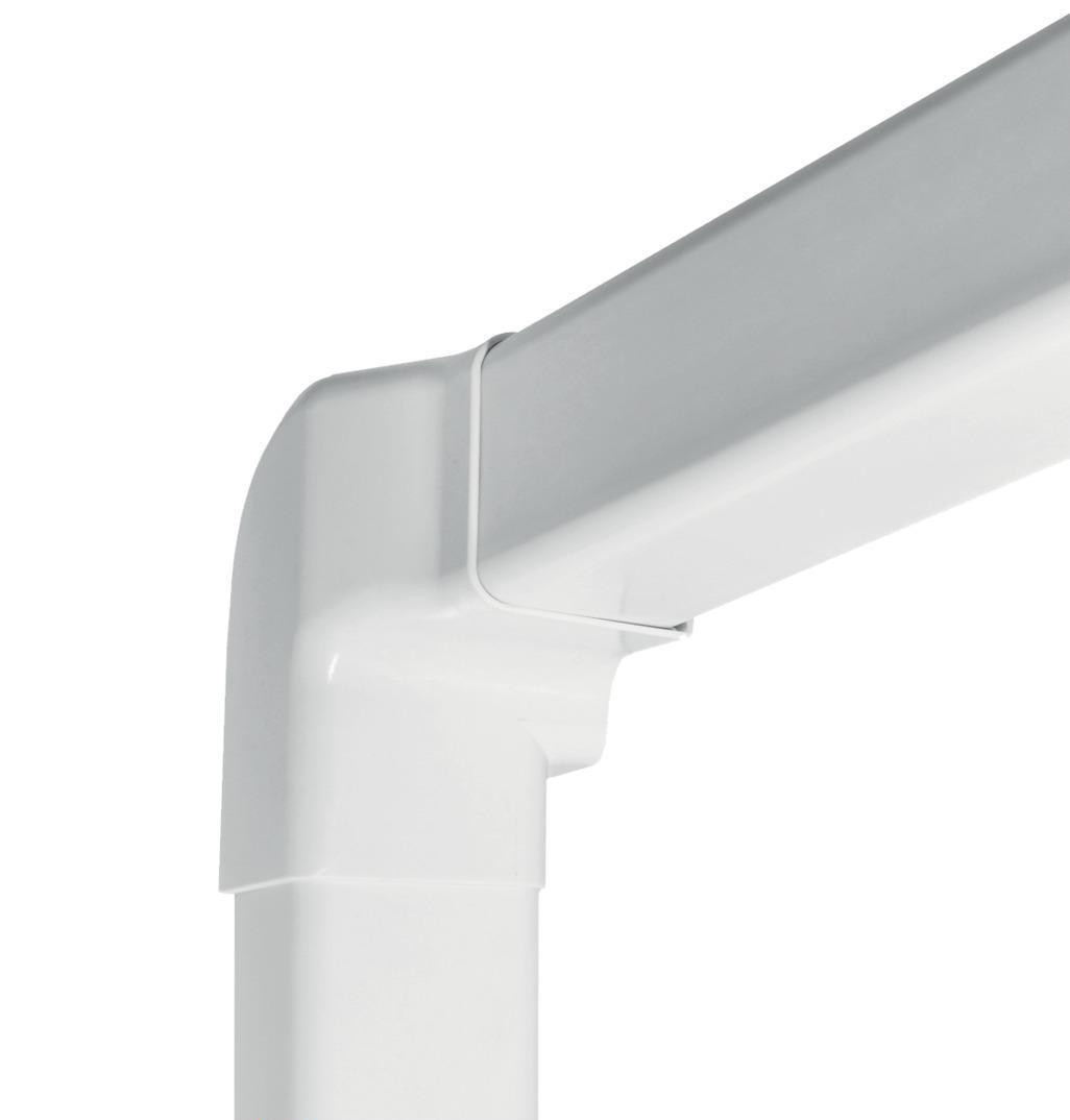 Verticale hoek links voor kabelgoot wit 80mm.