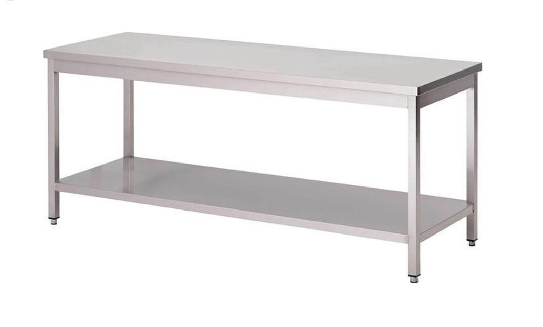 RVS werktafel met onderblad 1600x700x600mm