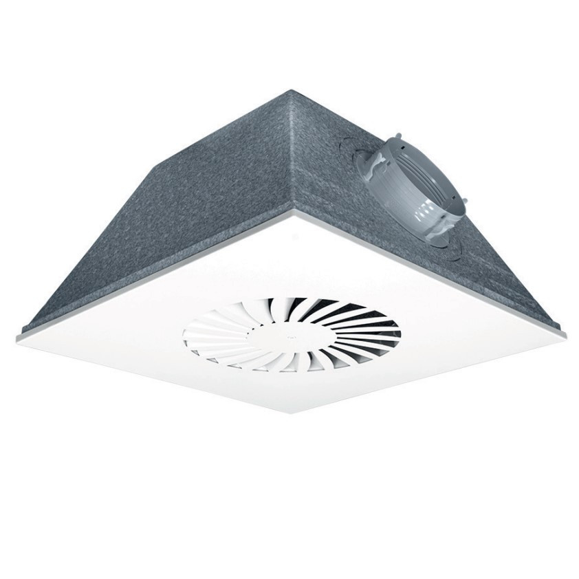 Wervel plafondrooster PPS-C | toe- & afvoer | Ø125mm | Polystireen plenum