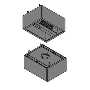 Pro-line Afzuigkap doosmodel (alleen afzuiging) B1000 x D800 x H480mm Maatwerk