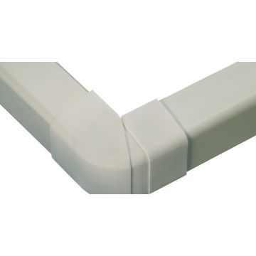 Binnenhoek 70-120º graden voor kabelgoot wit 80mm.