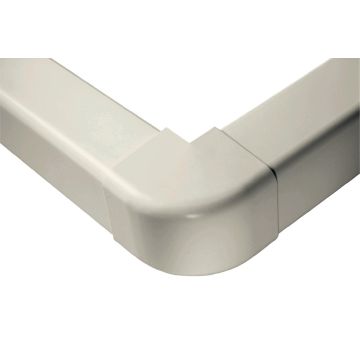 Haakse buitenhoek voor kabelgoot wit 80mm.