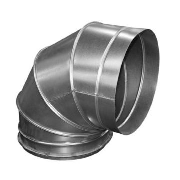 Korte spiro bocht ∅ 250 mm - 90° - één zijde buismaat