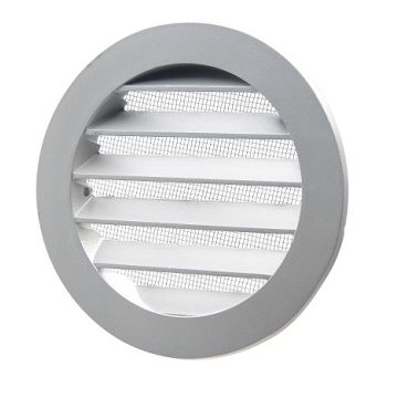 Muurrooster Aluminium met Gaas Rond 110m3 Ø 100mm