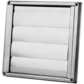 Gevelrooster Rvs met lamellen Ø 100mm