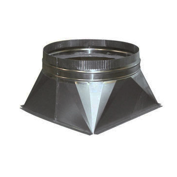 Aluminium Vierkant > Rond Verloop 400x400 > Ø 200 mm