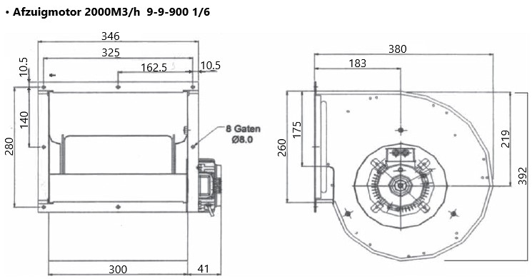 Afbeelding Afzuigmotor 2000M3/h / SV 9-9-900 1/6