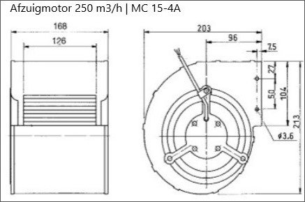 Afzuigmotor 250 m3/h | MC 15-4A