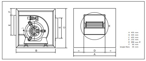 Afzuigbox Chaysol compacta UPE 7/7 CM/AL afmetingen